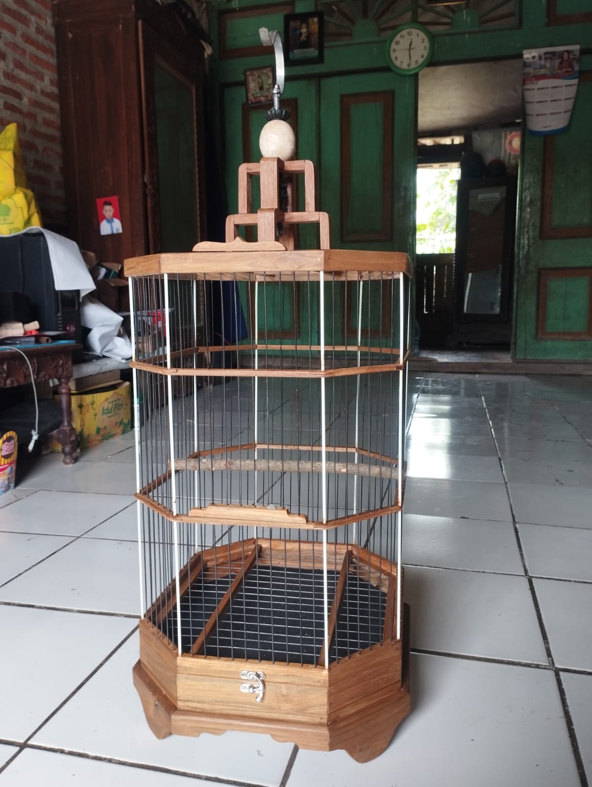 Sangkar Burung Full Kayu Jati Ruji Fiber